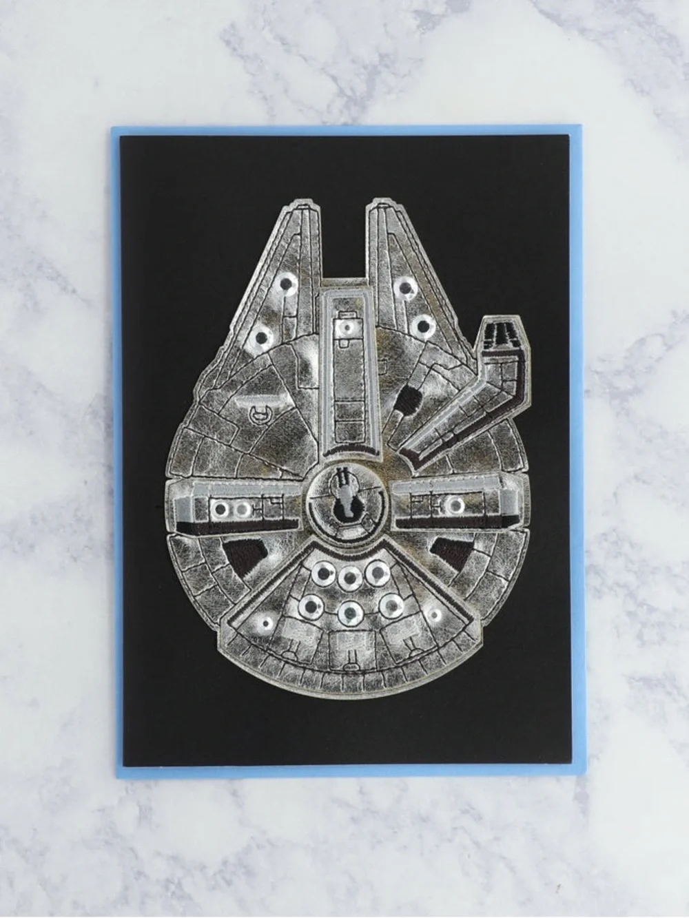 NEW PAPYRUS Leather Millennium Falcon Birthday Card Star Wars - copy